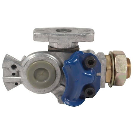 Phillips Gladhand, Service, Air Brake, Shut-Off, Bulkhead Mount, Blue, 3/8 Female Pipe Thread 12-306